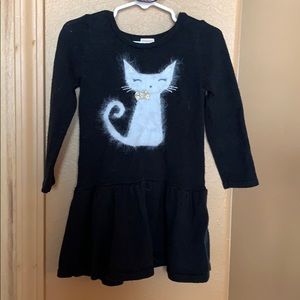 Little girl cat sweater dress